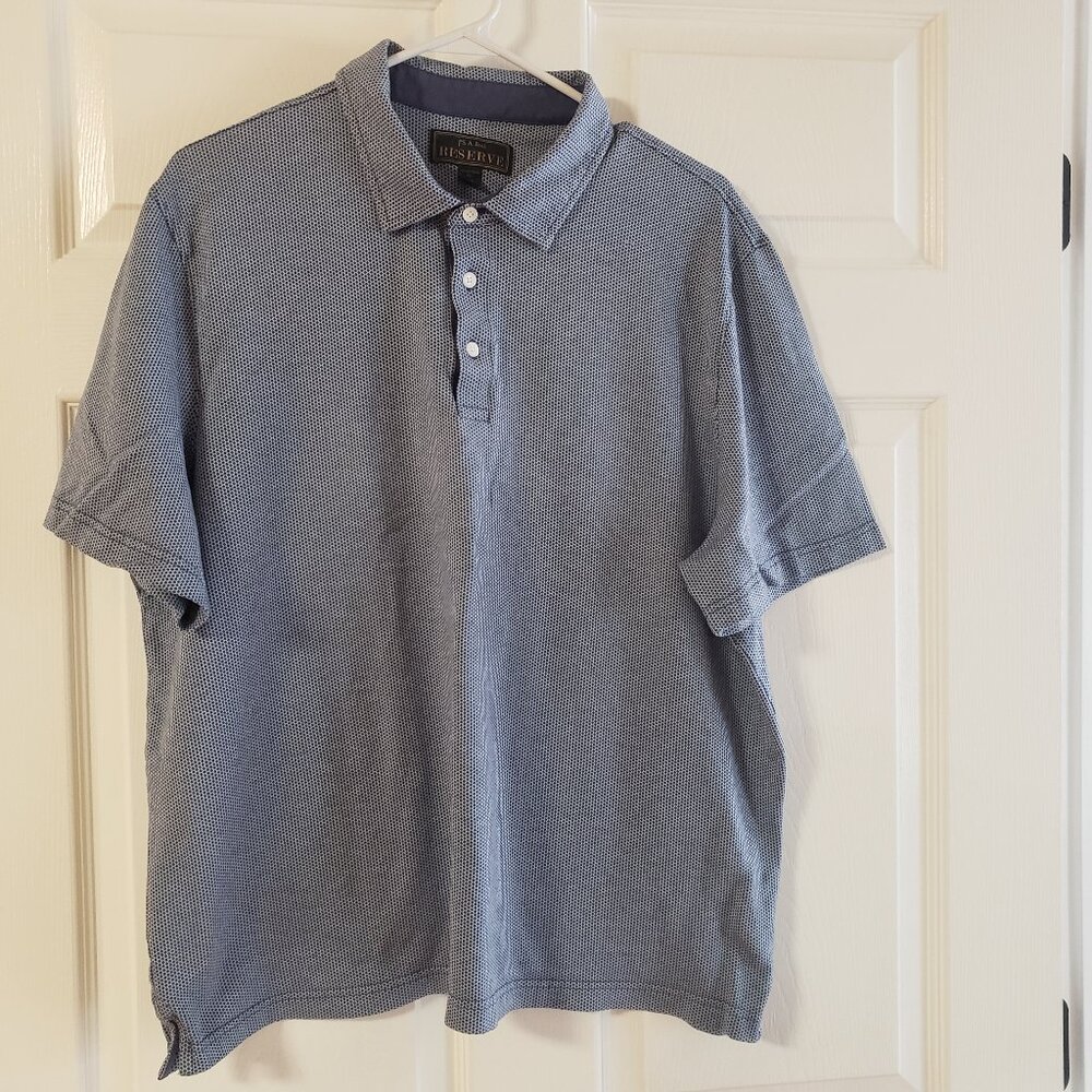 JoS. A Bank Reserve Men's Polo Traditional Fit Pima Cotton Blue Size XXL